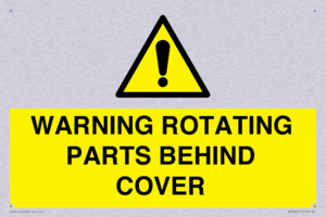WARNING ROTATING PARTS BEHIND COVER
